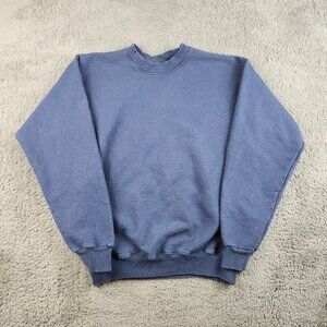 Vintage Hanes Blank Crewneck Sweatshirt Men's Small Blue Ultimate Cotton Sweater